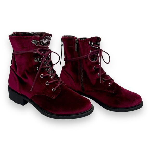 Circus by Sam Edelman Women's Dawson 2 Combat Booties Size 7W Malbec Red F4017F1 - Picture 6 of 9